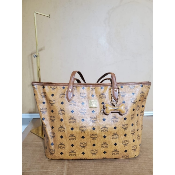 Authentic MCM Cognac Visetos Tote Bag - Picture 7 of 10